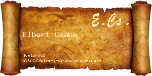 Elbert Csaba névjegykártya