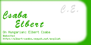 csaba elbert business card